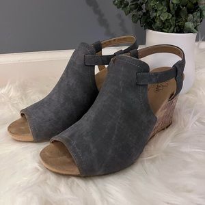 LifeStride Harlow Women's Denim Blue Wedge Sandal Size 9